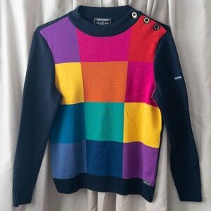 Saint James Limited Edition Multicolor Patchwork Crewneck Sweater